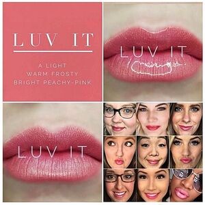 Lipsense Luv It. Light Warm Frosty Bright Peachy Pink